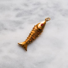 Load image into Gallery viewer, Vintage 14K Yellow Gold Articulated Fish Pendant