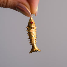 Load image into Gallery viewer, Vintage 14K Yellow Gold Articulated Fish Pendant
