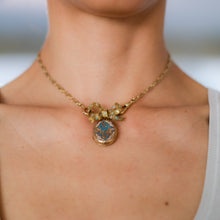 Load image into Gallery viewer, Victorian Krementz 15K Rose Gold Enamel Bow Locket Pendant Brooch