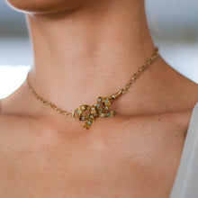 Load image into Gallery viewer, Victorian Krementz 15K Rose Gold Enamel Bow Locket Pendant Brooch