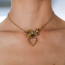 Load image into Gallery viewer, Georgian 9K Rose Gold Rock Crystal Heart/Shield Locket
