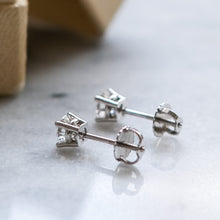 Load image into Gallery viewer, 14K White Gold Diamond Stud Earrings 0.6-0.7 cttw.