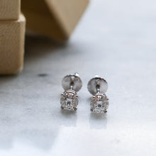 Load image into Gallery viewer, 14K White Gold Diamond Stud Earrings 0.6-0.7 cttw.