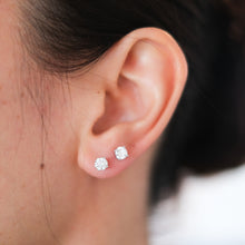 Load image into Gallery viewer, 14K White Gold Diamond Stud Earrings 0.6-0.7 cttw.