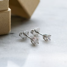 Load image into Gallery viewer, 14K White Gold Diamond Studs 0.45 cttw