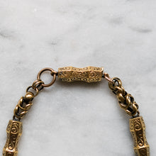 Load image into Gallery viewer, Antique Victorian 9K Yellow Gold Coral/Shell and Turquoise Fancy-Link Bracelet