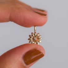 Load image into Gallery viewer, Antique 14K Yellow Gold Diamond Sunflower Conversion Charm