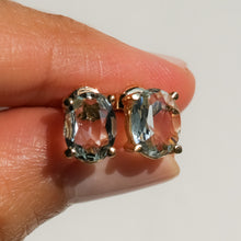 Load image into Gallery viewer, Vintage Aquamarine Stud Earrings