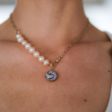 Load image into Gallery viewer, Victorian 14K Rose Gold Cerulean Blue Enamel Mourning Pendant