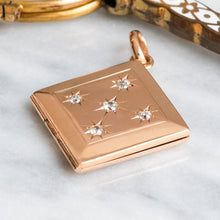 Load image into Gallery viewer, Art Nouveau / Jugendstil Celestial Star Set Diamond Rhombus Locket