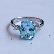 Load image into Gallery viewer, Vintage French Topaz with Diamonds Ring