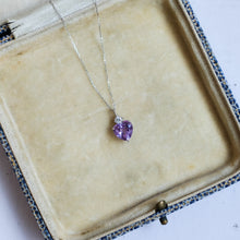 Load image into Gallery viewer, Vintage 15.35 inch Amethyst and Diamond Adjustable Necklace
