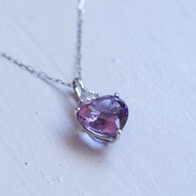 Load image into Gallery viewer, Vintage 15.35 inch Amethyst and Diamond Adjustable Necklace