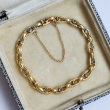 Load image into Gallery viewer, Antique Victorian 6.75 inch Bracelet with Sapphires