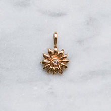 Load image into Gallery viewer, Antique 14K Yellow Gold Diamond Sunflower Conversion Charm