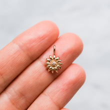 Load image into Gallery viewer, Antique 14K Yellow Gold Diamond Sunflower Conversion Charm