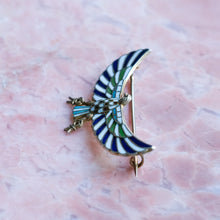 Load image into Gallery viewer, Antique Victorian Egyptian Revival Enamel Eagle Horus Brooch