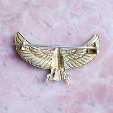 Load image into Gallery viewer, Antique Victorian Egyptian Revival Enamel Eagle Horus Brooch