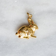 Load image into Gallery viewer, Vintage Estate 9K Yellow Gold Bunny Rabbit Charm