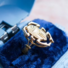 Load image into Gallery viewer, Vintage Egyptian Scarab Ring with Ankh Shoulders