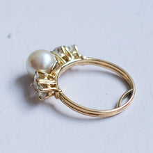 Load image into Gallery viewer, Art Deco era Pearl and Diamond Ring