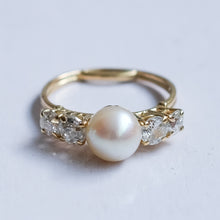 Load image into Gallery viewer, Art Deco era Pearl and Diamond Ring
