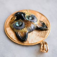 Load image into Gallery viewer, Vintage 14K Gold 3D Enamel Siamese Cat Pendant