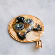 Load image into Gallery viewer, Vintage 14K Gold 3D Enamel Siamese Cat Pendant