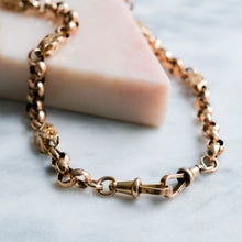 Load image into Gallery viewer, Antique 9K Rose Gold Celestial Star Pierced Albert Chain with T-Bar