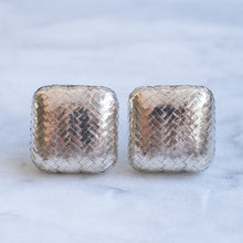 Load image into Gallery viewer, Vintage 1980s Sterling Silver Woven Square Earrings by Angela Cummings