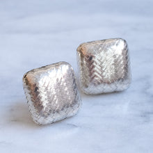Load image into Gallery viewer, Vintage 1980s Sterling Silver Woven Square Earrings by Angela Cummings