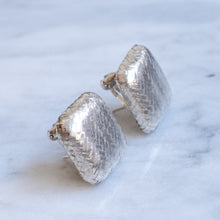 Load image into Gallery viewer, Vintage 1980s Sterling Silver Woven Square Earrings by Angela Cummings