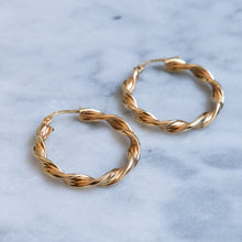 Load image into Gallery viewer, Vintage Twisted Hoop Earrings by UnoAErre