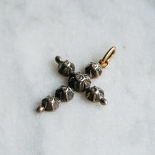 Load image into Gallery viewer, 19th Century Georgian Rose-Cut Diamond Silver & Yellow Gold Cross Pendant