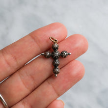Load image into Gallery viewer, 19th Century Georgian Rose-Cut Diamond Silver & Yellow Gold Cross Pendant