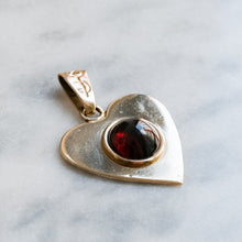Load image into Gallery viewer, Vintage Garnet Heart Pendant - 100% of the net proceeds will be donated