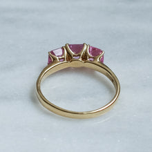 Load image into Gallery viewer, Vintage Pink Sapphire Trilogy Ring