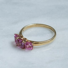 Load image into Gallery viewer, Vintage Pink Sapphire Trilogy Ring
