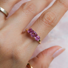 Load image into Gallery viewer, Vintage Pink Sapphire Trilogy Ring