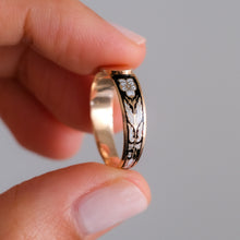 Load image into Gallery viewer, Antique 18K Rose Gold French Regional Enamel Pansy Ring
