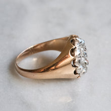 Load image into Gallery viewer, Victorian 10K Rose Gold Chunky Diamond Cluster Ring