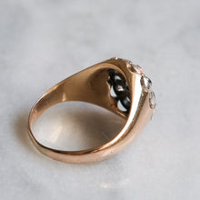 Load image into Gallery viewer, Victorian 10K Rose Gold Chunky Diamond Cluster Ring