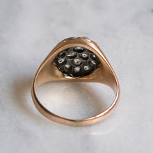 Load image into Gallery viewer, Victorian 10K Rose Gold Chunky Diamond Cluster Ring