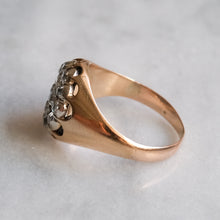 Load image into Gallery viewer, Victorian 10K Rose Gold Chunky Diamond Cluster Ring