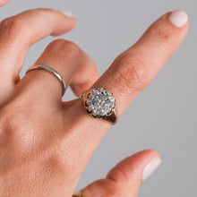 Load image into Gallery viewer, Victorian 10K Rose Gold Chunky Diamond Cluster Ring