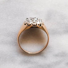 Load image into Gallery viewer, Victorian 10K Rose Gold Chunky Diamond Cluster Ring