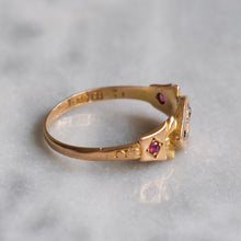 Load image into Gallery viewer, Edwardian 15K Rose Gold Flush-Set Diamond Ruby Ring