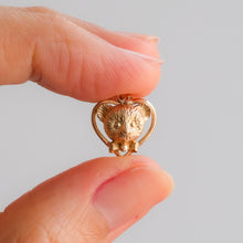 Load image into Gallery viewer, Vintage Teddy Bear in Heart Frame Charm