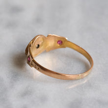 Load image into Gallery viewer, Edwardian 15K Rose Gold Flush-Set Diamond Ruby Ring