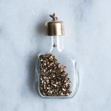 Load image into Gallery viewer, Vintage 1970s Glass Bottle with Gold Flakes Pendant